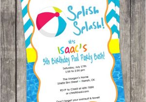 Diy Pool Party Invitation Ideas Beach Ball Pool Party Invitation Diy by Pinksugarpartyshop