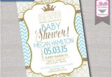Diy Prince Baby Shower Invitations Baby Shower Invitation Prince Crown for Boy and Gold Glitter