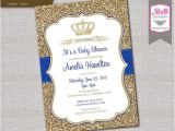 Diy Prince Baby Shower Invitations Baby Shower Invitation Prince Crown Royal Blue by