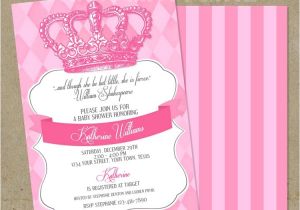 Diy Princess Baby Shower Invitations Royal Princess Baby Shower Party Invitations Diy by
