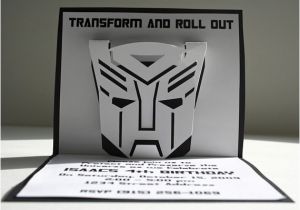 Diy Transformer Birthday Invitations Transformers Pop Up Invitations