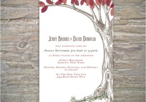 Diy Tree Wedding Invitations Autumn Rustic Tree Invitation Printable Diy for Fall