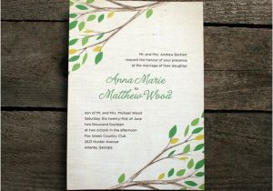 Diy Tree Wedding Invitations Items Similar to Diy Printable Wedding Invitation Tree