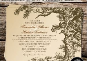 Diy Tree Wedding Invitations Vintage Old Oak Tree Diy Wedding Invitations 5 X 7