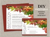 Diy Wedding Invitations and Rsvp Cards Diy Fall Wedding Invitations with Rsvp Cards Printable Fall