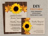 Diy Wedding Invitations and Rsvp Cards Fall Sunflower Wedding Invitations with Rsvp Cards Diy