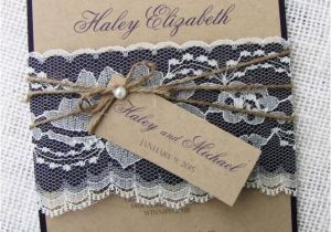 Diy Wedding Invitations with Lace Rustic Wedding Invitation Lace Wedding Invitation Shabby