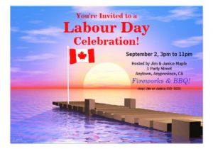 Dock Party Invitations Labour Day Party Canadian Flag On Dock 5×7 Paper