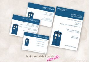 Doctor who Wedding Invitation Template Diy Wedding Invite Set Template Doctor who Tardis Blue 5×7