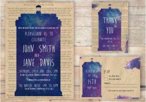 Doctor who Wedding Invitation Template This Version Includes Thank You Cards when Nerds Unite