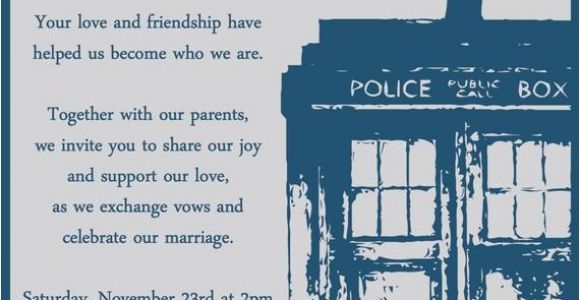 Doctor who Wedding Invites Doctor who Wedding Invitation