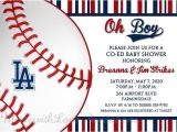 Dodger Baby Shower Invitations Los Angeles Dodgers Baseball Invitations Baby Shower