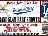 Dodger Baby Shower Invitations Set Of 8 La Dodgers Baby Shower Invitations