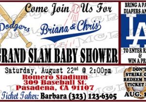 Dodger Baby Shower Invitations Set Of 8 La Dodgers Baby Shower Invitations