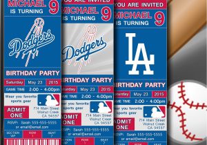 Dodger Party Invitations Los Angeles Dodgers Mlb Birthday Invitation Baseball by