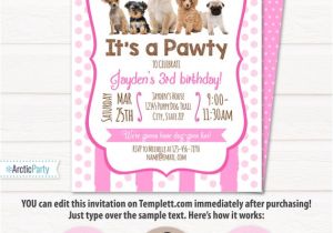 Dog Party Invitation Template Puppy Birthday Invitation Dog Birthday Party Invitations