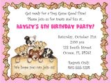 Dog Party Invitations Template Free Dog themed Birthday Party Invitations Template Free