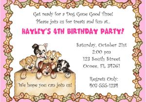 Dog Party Invitations Template Free Dog themed Birthday Party Invitations Template Free