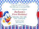 Donald Duck Baby Shower Invitations Donald Duck Invitation 1st Birthday Invitation Kid S