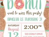 Donut Birthday Invitation Template Donut Invitation Donut Party Birthday Invitation Donut