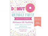 Donut Birthday Invitation Template Donut Party Invitation Template Birthday Printable Girls