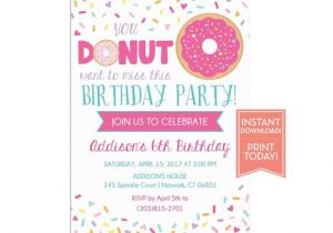 Donut Birthday Invitation Template Donut Party Invitation Template Birthday Printable Girls