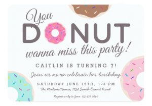 Donut Birthday Invitation Template Donut Party Invitations Donut Birthday Party Zazzle Com