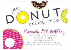 Donut Party Invitation Template Free Donut Birthday Invitation Template Mockaroon