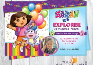 Dora Customized Birthday Invitations Dora the Explorer Invitation Personalized Dora Birthday