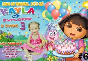 Dora Customized Birthday Invitations Dora the Explorer Personalized Birthday Invitation