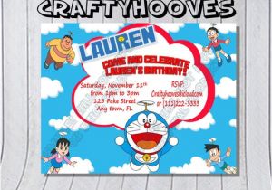 Doraemon Birthday Invitation Template Doraemon Invitations U Print Custom Party Celebration Mlp