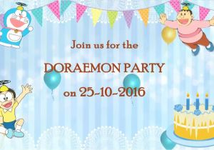 Doraemon Birthday Invitation Template Doraemon theme Whats App Birthday Invitation Dor002
