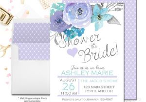 Double Bridal Shower Invitations Lavender Bridal Shower Invitations Floral Bridal Shower