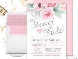 Double Bridal Shower Invitations Pink Gray Bridal Shower Invitations Floral Bridal