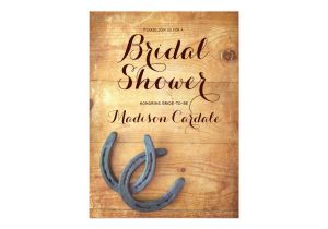 Double Bridal Shower Invitations Rustic Double Horseshoes Bridal Shower Invitations