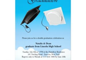 Double Graduation Party Invitations Double Graduation Hat toss Invitation Zazzle