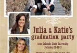 Double Graduation Party Invitations Graduation Announcements with Photos Double Sided Custom