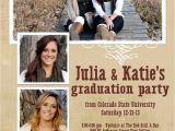 Double Graduation Party Invitations Graduation Announcements with Photos Double Sided Custom
