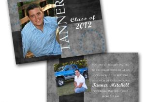 Double Sided Graduation Invitations Masculine Graduation Photo Invitations by Gwenmariedesigns