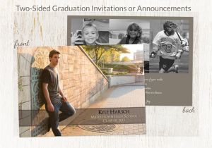 Double Sided Graduation Invitations Two Sided Graduation Invitation or Announcement Add by