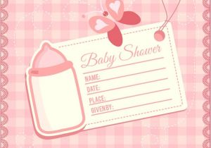Download Free Baby Shower Invitations Baby Shower Girly Invitation Vector