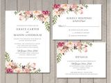 Download Wedding Invitation Template Floral Wedding Invitation Rsvp Details Card Ca0761 In