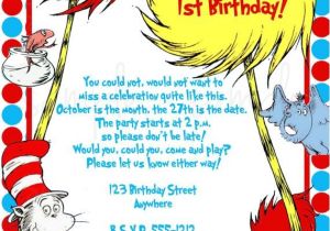 Dr Seuss 1st Birthday Party Invitations Dr Seuss Birthday Invitation by Lovelifeinvites On Etsy