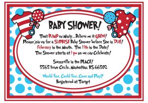 Dr Seuss Baby Shower Invitation Ideas Dr Seuss Baby Shower Invitations Printable Free