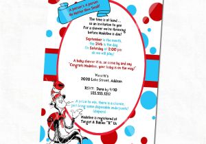 Dr Seuss Baby Shower Invitations Diy Dr Seuss Cat In the Hat 2 Baby Shower Invitation