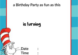 Dr Seuss Birthday Invitation Template Printable Dr Seuss Birthday Birthday Invitation for