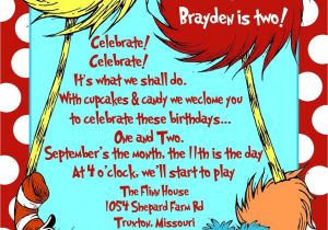 Dr Seuss Birthday Invitations Photo Invitation Dr Seuss themed Birthday Party Pinterest