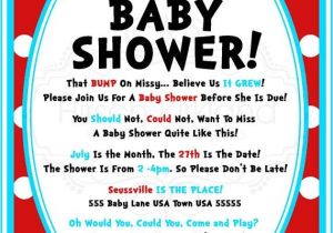 Dr Seuss themed Baby Shower Invitations so Cute Dr Seuss Baby Shower Invitation by