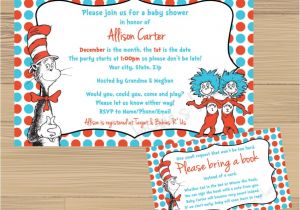 Dr Suess Baby Shower Invites Custom Made Dr Suess Baby Shower Invitation and Free Insert
