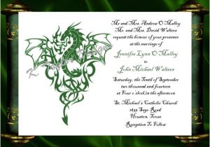 Dragon Wedding Invitations Dragon Invitation Rsvp Celtic Dragon by Katetaylordesigns